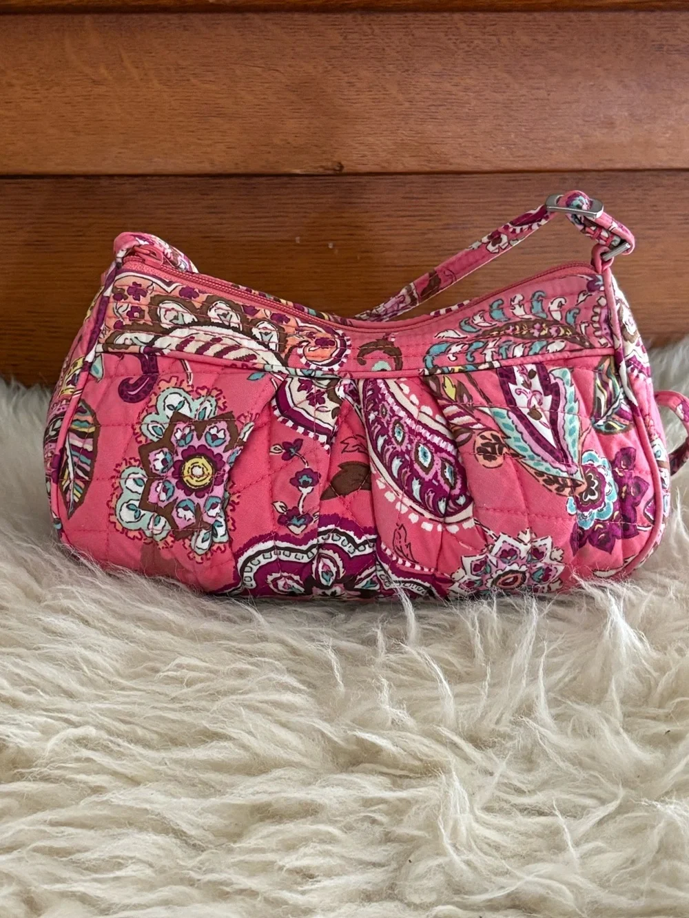 Vera Bradley ‘Call Me Coral’ Pink Paisley Satchel with Matching Wallet